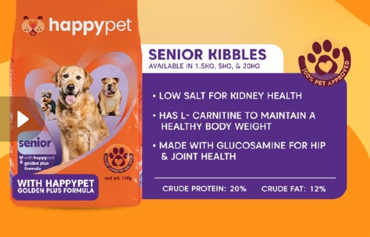 Happy Pet SENIOR Dog Food - For Donation to the "Feed the Stray Program" - order price / kilo