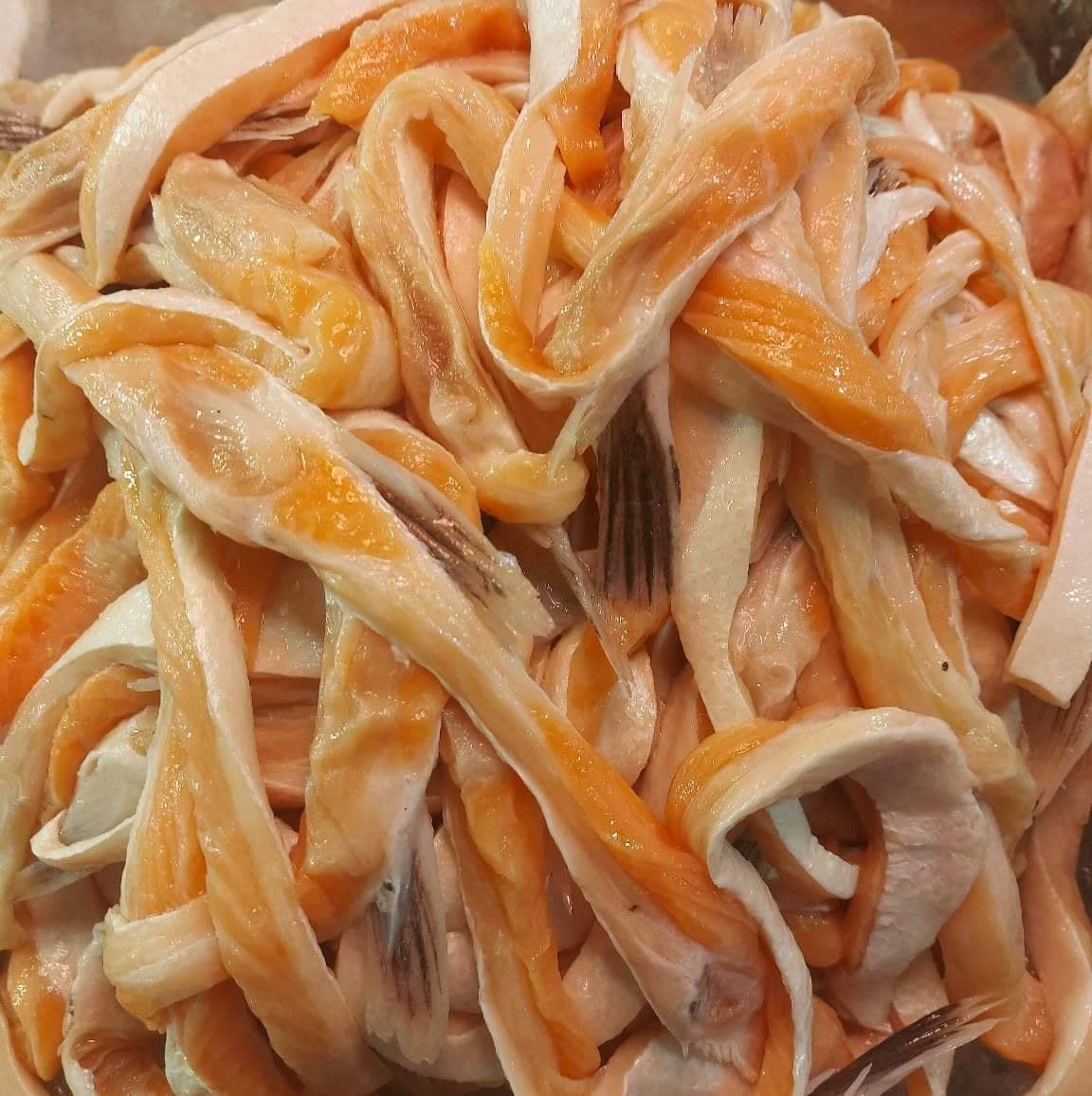 Fresh Salmon Belly Strips - order price / 500 grams